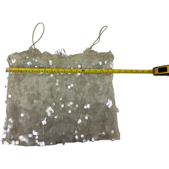 Zara Womens Sequin Camisole Cami Top Camisole Size L Clear 4813/834 NWT - Picture 11 of 12